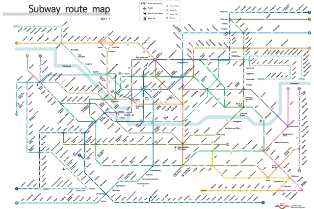 Got this map from http://www.exploringkorea.com/seoul-subway-map/